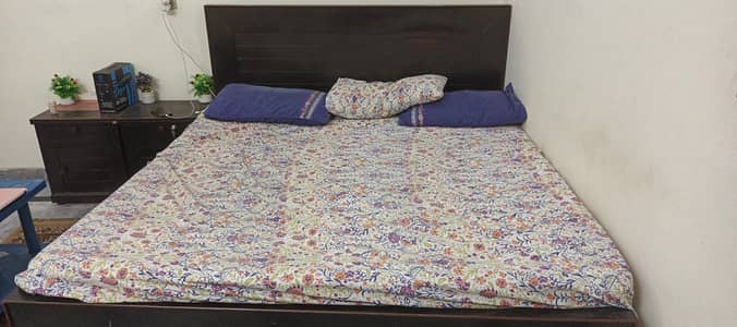 king size double bed  with 8 inch spring mattres side tables