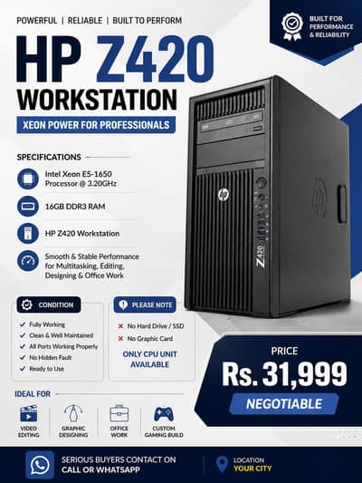 HP Z420 Workstation best for Editing