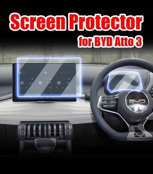 Byd Atto 3 Screen Tempered Glass/Protector 2 Pcs Set Premium Quality Imported High Definition
