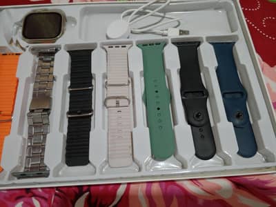 Branded new ultra 3 smart watch7 in 1 strap with wireless charging led