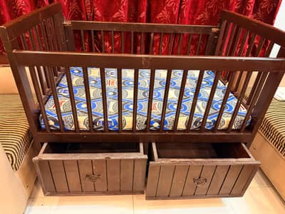 Baby cot with mattres | Baby wooden cot | kids bed | kids crib |2.5by4