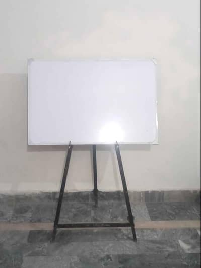 White board with foldable iron stand