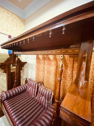 Premium Wooden Indoor Swing – Handcrafted Sheesham with Cushions