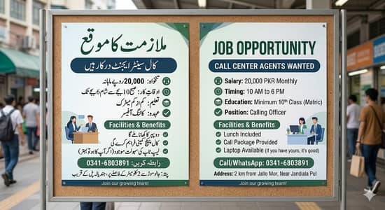 Call Center Agents Required - Male/Female (Matric Pass)