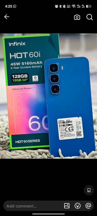 infinix hot 60i 6+6 128GB pta approved ALL ORIGINAL