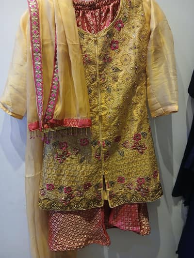 Fancy Pink & Gold Traditional Dress with Dupatta