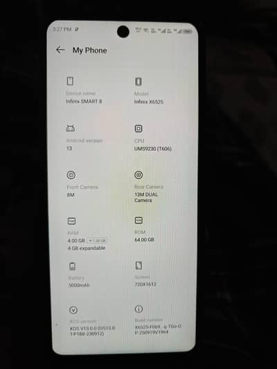 Infinix Smart 8 64GB Storage 4RB RAM