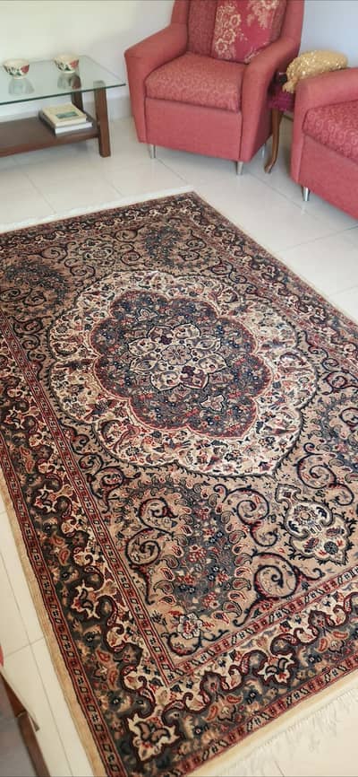Vintage Persian Kashan Hand-Knotted Carpet