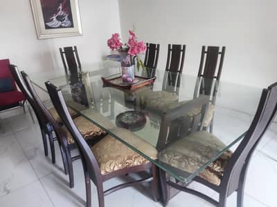 Elegant 8-Seater Dining Table Set – Modern Wooden Dining Set