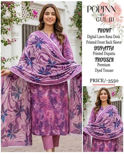 Women Lawn 3 Piece Unstitched Suit – Printed Summer Collection 2026