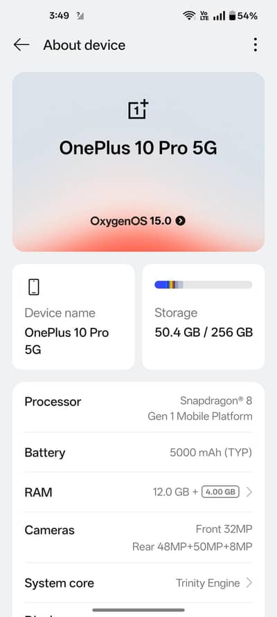 One Plus 10 Pro 5g 256gb variant