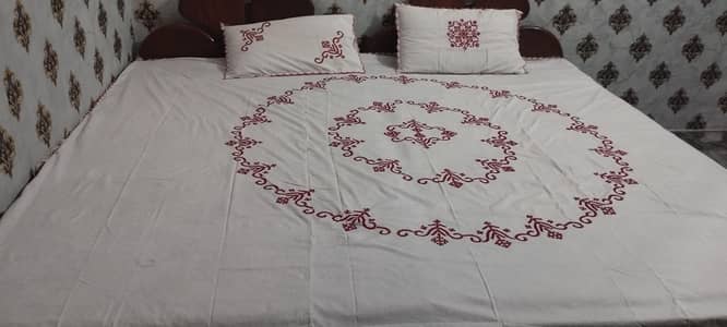 Bed sheet and covers with Hand made sindhi karhae
