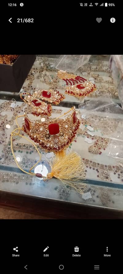 Heavy bridal barat set Necklace, earings, jhomar, tikka