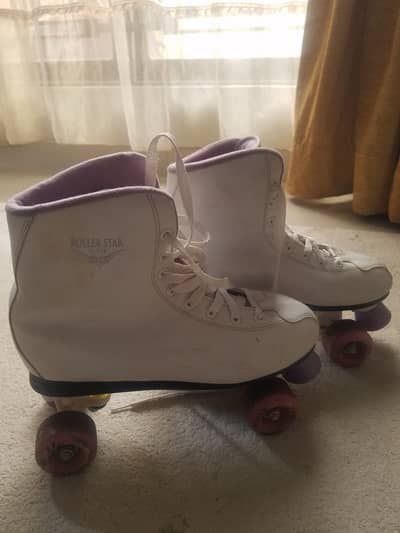 Size 10 Vintage Roller Derby Skates Star 550 White Purple