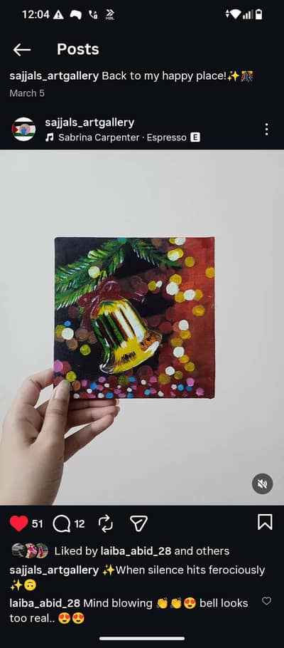 mini canvas Bell painting