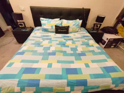bed and side tables and 10 inch ortho metress