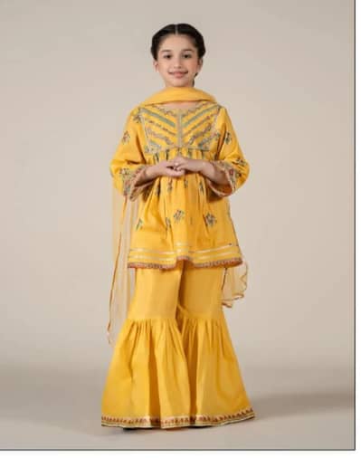 3-Piece Embroidered Cotton Suits for Girls (Age 8-10 Years)