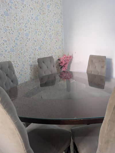 Pure Sheesham Wood Dining Table Set – 6 Chairs