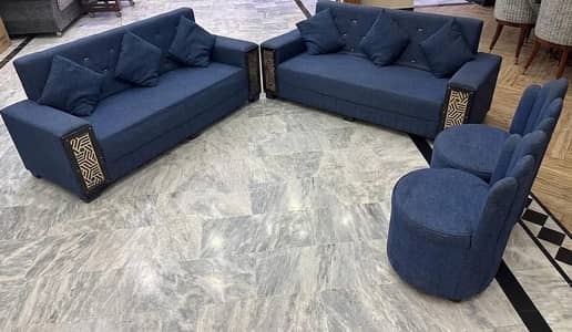 8 Seater Sofa Set for Sale – Blue Color