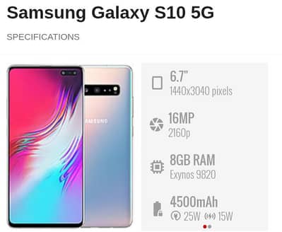 Samsung s10 5g 12gb 256gb pta lifetime approved