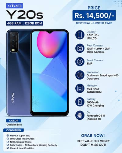  Vivo Y20s – New Kit Deal  Only minor glass crack | Fully Working 