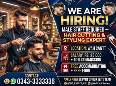 Male Staff Required – Hair Cutting & Styling Expert 