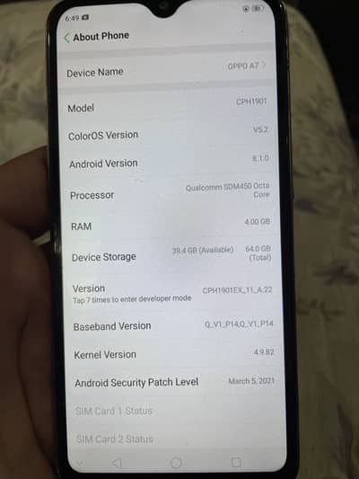 Oppo A7
