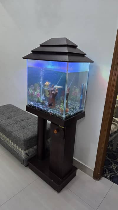 Fish Aquarium with wood stand