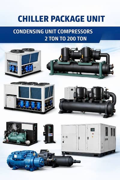 Water/Air Cooled Chiller Cooling tower  New Used All AC Compressor