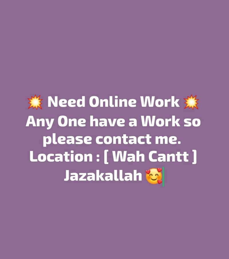 Online Work Need 0