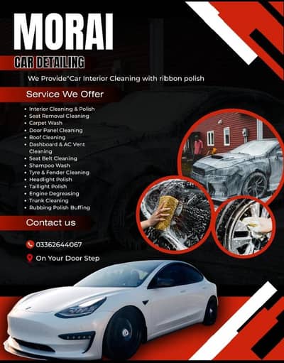 car interior cleaning with rubbing Polish available door step