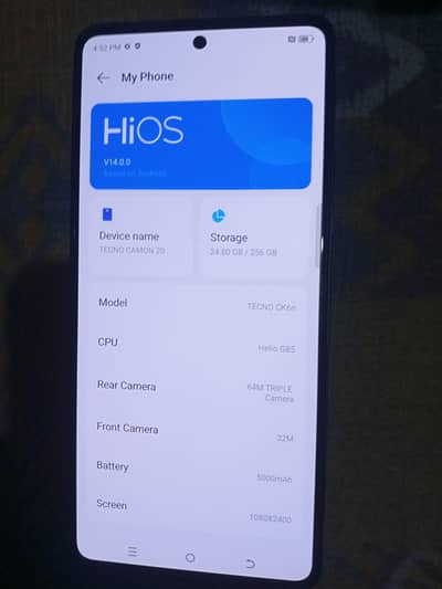 Tecno CAMON 20 only mobile Hy nic ki copy de dinga