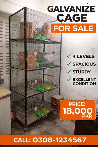 galvanise cage for sale