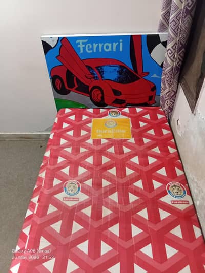 COMPLETE KIDS WOODEN BED WITH MATTRESS AND WITH CUPBOARD 10/10 CONDI