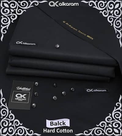 Hard Cotton unq stitched, Black Colur, Alkaram