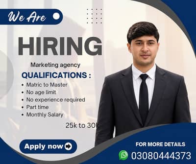 Male and female staff required for office working and online working