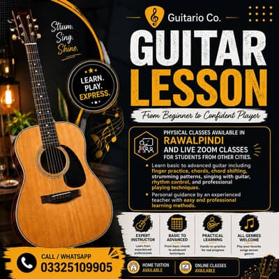 Guitar Tracher Available | Learn Guitar From Basic To Pro Level