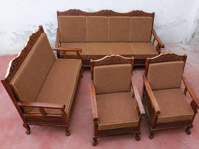Pure Shesham Wooden Sofas set with foam   03006326426