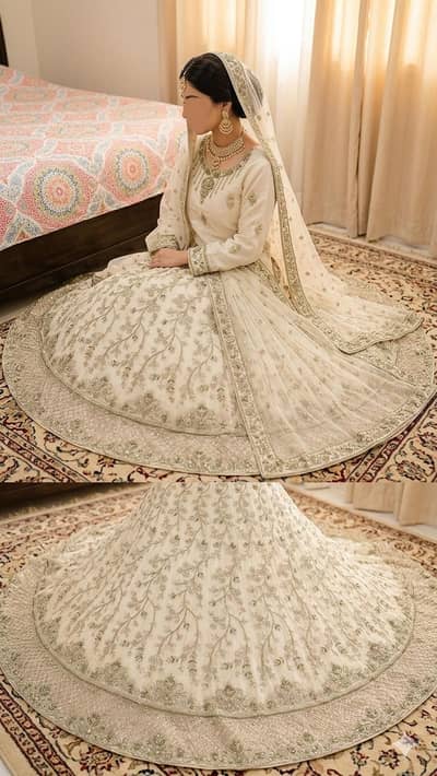 "Beautiful Handmade Bridal Lehenga (Medium Size) - Worn Once"