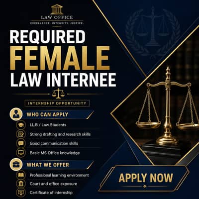 Required Female Law Internee – Law Office / Legal Internship