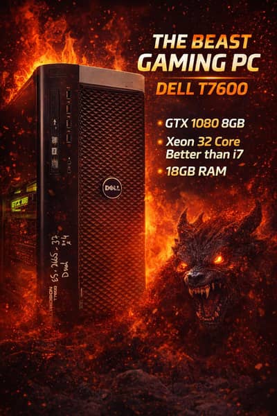 Dell T7600 Gaming PC GTX 1080 8GB 16-Core 32-Threads ( better then i7)