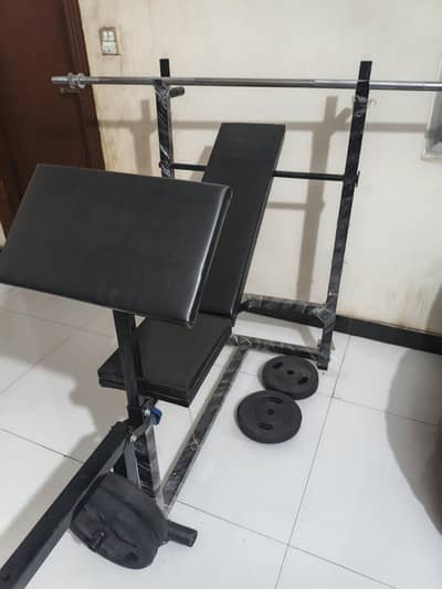 8 in 1 bench press and Weight plates