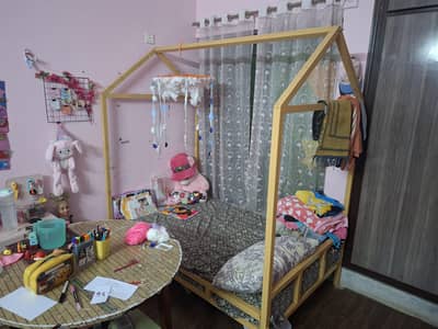Iron kids Bed with matrress Molty foam size lenthg 5.5 ft width 4 ft