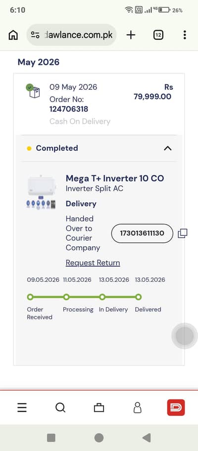 Dawlance 0.75 ton inverter  Inverter Split AC