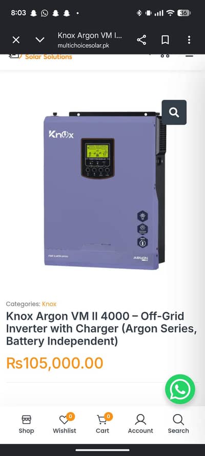 Knox argon 4000 3kw solar inverter pv 4000