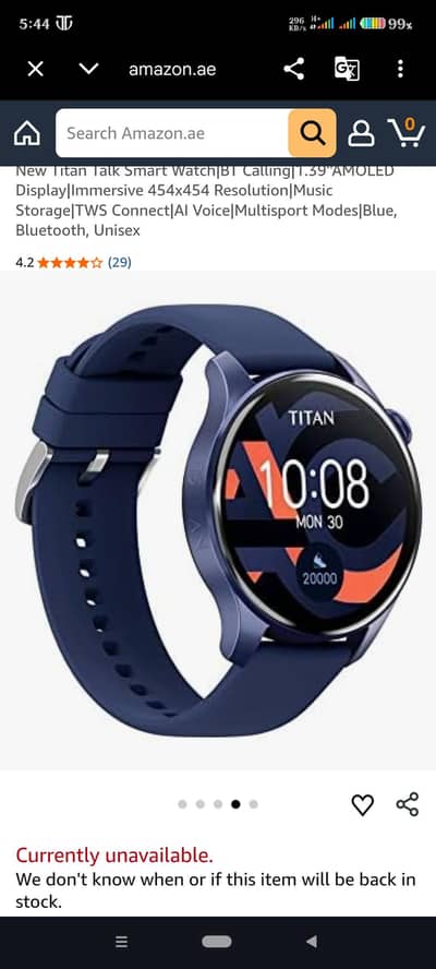 Titan smart watch 512 MB memory New Amazon product