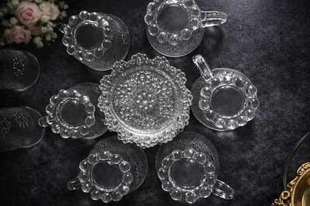 Elegant Italian Bubble-Edge Glassware Set