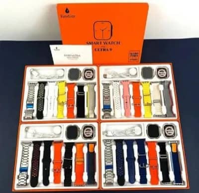 Ultra 9 Smart Watch 7in1 Combo Pack Wireless Charging Premium Straps