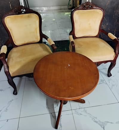 Coffee Chairs with Table made of pure sheeshum wood