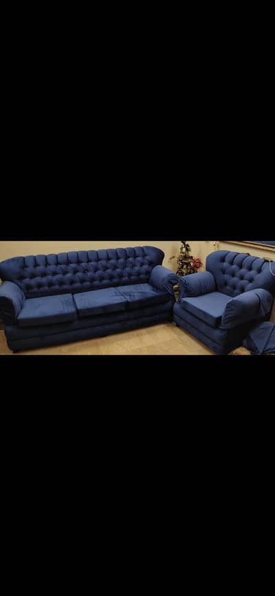 5 seater sofa set blue color less used